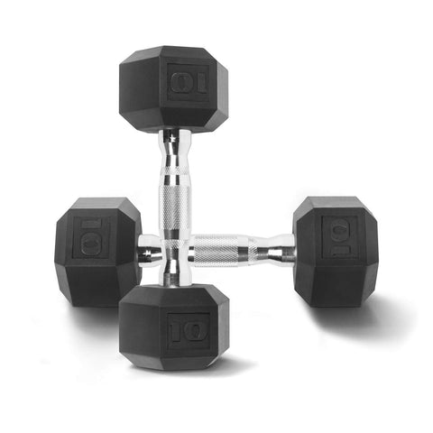 Rubber Hex Dumbbell Set 10lb Pairs