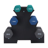 Dumbbell Set with Stand 1/1.5/2 KG Green / Navy / Grey