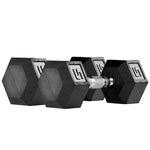Rubber Hex Dumbbell Set 5lb Pairs