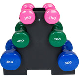 Dumbbell Set with Stand  1/2/3 KG Pink / Green / Blue