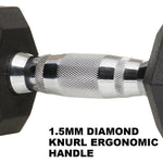 Rubber Hex Dumbbell Set 15lb Pairs