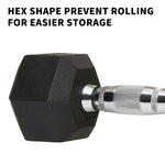 Rubber Hex Dumbbell Set 5lb Pairs